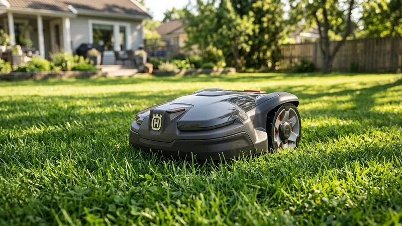 Husqvarna Automower 580 EPOS robot lawn mower on a lawn