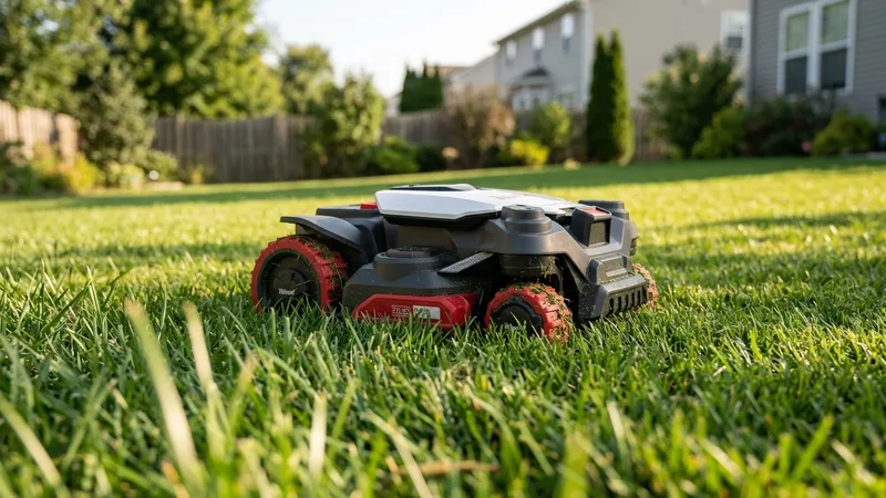 Kress KR284 robot lawn mower on a lawn
