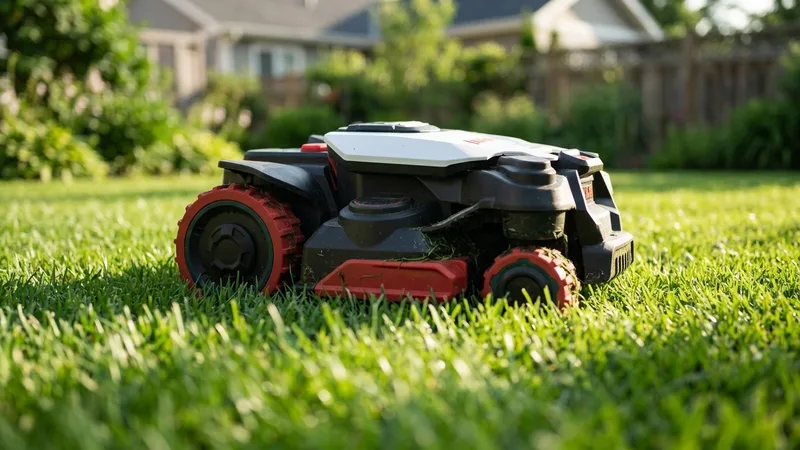 Kress KR286 robot lawn mower on a lawn